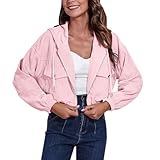 Neue Damen Kurz Cordjacke Corduroy Vintage Kurzjacke Lange Ärmel Outwear Winter Frühling Herbst Top Outwear Mode Langarm Retro Casual Jacke