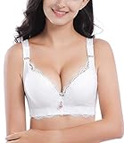 Super-Push-up-BH für Damen, Spitzen-Bügel, weiche Polsterung, Lift-Up-BH, Weiss/opulenter Garten, 85A