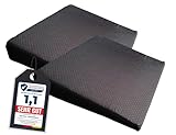 Tiga-Med 2 Stück Sitzkissen Anti-Rutsch Premium Sitzkeilkissen schwarz extra stark & formstabil Bürostuhl Auto Sitz Kissen Sitzerhöhung No Slip Keilkissen