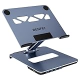 BENFEI Aluminium Laptop Ständer mit USB C 6in1 Dockingstation, HDMI 4K@60Hz, 4*USB3.0, 100 PD Kompatibel mit MacBook Pro/Air iPad Pro XPS Thinkpad