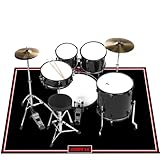 Drumming Schlagzeug Teppich, 1.2x1.8 m Rutschfest Schalldicht Drum Teppichs Matte Innen und Außen, Elektronisches Jazz Schlagzeug Kit für Bass Snare Drum, Sommer Schallschutz Teppich für Anfänger.