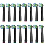 16 Stück Precision Aufsteckbürsten Kompatibel mit Oral B Aufsteckbürsten, Professionelle Ersatzköpfe passend für Oral B Elektrische Zahnbürsten, Schwarz.