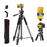 Moman Stativ Kamera, TP71T Aluminium Dreibeinstative mit Kopf 180cm Höhe DSLR Fotostativ Maximale Tragfähigkeit 5KG Verstellbares Tragbares Reisestativ, Leichte Tripod Ständer für Handys