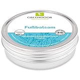 GREENDOOR Bio Fussbalsam 75ml, Fusscreme Schrundensalbe, 4 fache Ergiebigkeit, Naturkosmetik, natürlicher Fuß Balsam, Fuss-Pflege Creme anti Fussgeruch