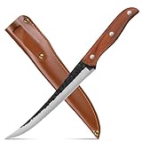 Ausbeinmesser Profi Filetiermesser Fisch Scharf: Metzgermesser Schmieden Outdoor Messer Fleischermesser 17.5 cm