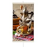 Easyheater 430W Heizlüfter Infrarotheizung mit Temperaturregler – Flache Wandheizung mit Kaffee Design - Infrarot Heizstrahler - Effizienter Heizstrahler ohne Thermostat für Räume 12 m2-60x100cm