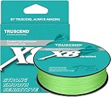 TRUSCEND Geflochtene Angelschnur 8fach, Angelzubehör Angelschnur geflochten glatt und ultradünn, PE Braided Fishing Lines, Angelsehne, Angel Schnur