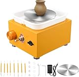 MINENICE Töpferscheibe Elektrisch,Mini Electric Pottery Wheel 6.5/10 cm Turntable,2000 U/min Einstellbare Geschwindigkeit,töpferset für Beginners und Kinder Crafts Casting Gift DIY(Gelb)