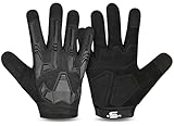 SAWANS Vollfinger-Handschuhe für Motorrad, Touchscreen, Reiten, Radfahren, Herren, Outdoor, Jagd, Wandern, Arbeit, Klettern, Camping, Fahren (Schwarz, M)