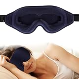 WLLHYF Schlafmaske aus Seide 3D-Stereo-Tiefschlaf-Augenmaske bequem verstellbar niedlich blockiert leichte Augenabdeckungen für Mann und Frau die die ganze Nacht schlafen (Dunkelblau)