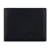 bugatti Lima Mini Geldbörse für Herren aus Leder, kleines Portemonnaie Querformat, Schwarz