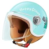 Motorradhelm Für Kinder, Rollerhelm, Jethelm Mit Sonnenblende, Rollerhelm Für Mädchen, Mopedhelm Für Jungen, 48–55 cm, Für Kinder Von 3–15 Jahren (D, 48-54cm)