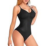 Shapewear Damen Body, Miederbody Stark Formend, Bodysuit Women, Bauchweg Body Shaper Damen, Bequemer Formende Bodys, Bodysuit Vielseitige Bauchweg-Effekt, Stringbody Atmungsaktiven Materialien-L/XL