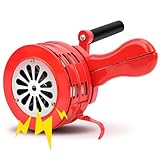 Cocoarm Handkurbel-Sirenenhorn, Handsirene ohne Netzteil 120 DB Handsirene Tragbare Hand-Luftsirene Manuell Betriebener Metallalarm, Rot