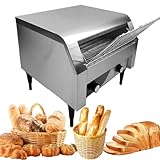 Durchlauftoaster Edelstahl Gewerbliche Gastronomie Durchlauftoaster flach Toaster Backofen 7-Gang Professionelle Temperaturregelung Toaster