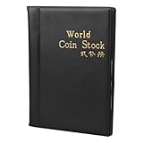 YUGSHNKFC Upgrade 120 Münzen Sammelhalter Aufbewahrung Geld Penny Taschenalbum Buchordner Notizbuch PVC Schwarz/Grün/Blau/Rot Münzkoffer World Stock Album Buchkofferhalter Sammlung Sammeln