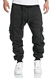 REPUBLIX Herren Cargo Sweatpants Sporthose Jogginghose Jogger Trainingshose R6102 Anthrazit L
