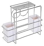 YHDMBBSHNB Messerblock, Messerhalter, Edelstahl Essstäbchen Messer Rack Küche Schneiden Bord Rack Wand-Montiert Messer Halter