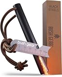 BUSHGEAR Black Steels Feuerstahl - XXL Feuerstarter - Extrem Starker Funkenflug - Feuerstein für Outdoor, Survival, Bushcraft