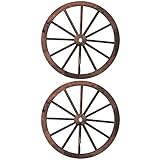 FOMIYES Holz-Wagenrad-Dekor: 2 Stück Vintage-Holz-Wagenrad-Dekor Western- -Party-Dekorationen Hängende Räder Wandkunst-Dekor Für Garten Hausbar Garage