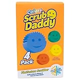 Scrub Daddy Colors Spülschwamm, Putzschwämme im Multipack - Texturveränderung, kratzfreier Schmutzradierer Schwamm für die Küche, geruchsresistent, Küchenschwamm spülmaschinenfest - 4er-Pack