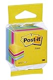 Post-it 2012MUC Haftnotiz Würfel Mini, 51 x 51 mm, 400 Blatt, ultragelb/pink/grün/blau