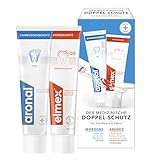 aronal & elmex Zahnpasta Doppel-Schutz 2x75ml – medizinische Zahnreinigung mit doppeltem Schutz für Zahnfleisch und Zähne – stärkt die Zähne gegen Karies für morgens und abends