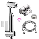 Bidet Handbrause Set, Multifunktionales Wasserreinigungssprühgerät mit Dual-Modus (Jet/Stream)-Lieferung mit Wasserhahnspender, Schlauch- und Haken-WC- oder Wand-Bidet-WC-Aufsatz, Sprühkopf aus ABS