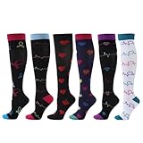 RRYPBOVG Kompressionsstrümpfe Herren Kompressionsstrümpfe For Leggings, Laufsport, Fußball, Unisex, Erwachsene, Socken, Edition Network, Rot, Druck, Krankenschwester, Herrensocken(ANS006-16,S-M)