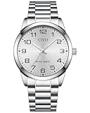 CIVO Uhren Herren Silber Armbanduhr: Analog Quarz Leicht Lesbare Herrenuhr - Edelstahl Wasserdicht Casual Herren Uhr