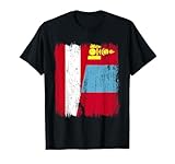 Österreich Mongolei Halbflagge Österreichisches Mongolisches Trikot T-Shirt