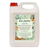 Natursache EM-aktiv Lösung | Effektive Mikroorganismen für Garten, Tierhaltung, Haushalt & Umwelt | Bodenaktivator, Geruchsentferner, Wasseraufbereiter (5 Liter, 1)