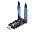 AC1300 USB WLAN Stick für pc, High Gain Dualband WLAN Adapter pc with high gain Antennas, MU-MIMO WLAN Adapter PC with 2 x 5dBi Antenna, WLAN USB Stick für pc Compatible with Windows 11/10/8.1/8/7