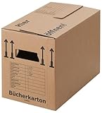 BB-Verpackungen 15x Bücherkartons Aktenkarton PROFI 503 x 298 x 359 mm (15 Stück) 2-wellig | doppelter Boden, recycelte Pappe und dreifach Griffverstärkung