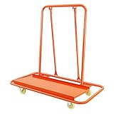 HUOMMGS Plattenwagen Bis 998KG Schwerlastwagen Mobil Transportwagen mit 4 Räder Stahl Trockenbauwagen Rigips Wagen Plattentransportwagen 117 x 58 x 119cm Trockenbau Rollwagen für Fabriken