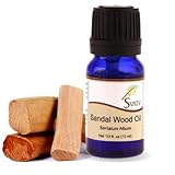 SVATV Ätherisches Sandelholzöl für Yoga-Massage und therapeutische Qualität, steigert die Stimmung und Raumduftöl für Diffusor, Aromatherapieöle, DIY-Körperpflege – 10 ml