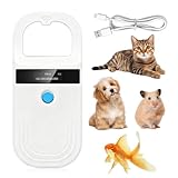 Haustier Mikrochip Scanner, Haustier-Mikrochip-Lesegerät, Tier Handlesegerät, Tragbares Haustier Mikrochipscann, Chiplesegerät für Hunde, Tierchip Lesegerät für Haustiere, Nutztiere(Weiss)