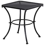 Outsunny Garten Couchtisch, Beistelltisch, Kaffeetisch, Metall, Schwarz, Terrasse, 45 x 45 x 50 cm