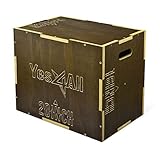 Yes4All 3 in 1 Holz Plyo Box, plyometrische Box für Home Gym und Outdoor Workouts - Moosbraun - 24 x 20 x 16