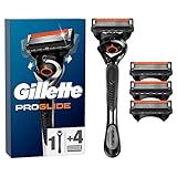 Gillette ProGlide Nassrasierer Herren, Rasierer + 4 Rasierklingen mit 5-fach Klinge, Geschenk für Männer