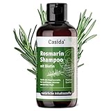 Casida® Rosmarin Shampoo mit Biotin - Shampoo mit Rosmarinöl gegen Haarausfall, für kraftloses, dünner werdendes Haar - Ohne Sulfate, Silikone, SLS - 200ml