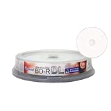 Smart Buy 10 Stück Bd-r Dl bedruckbare weiße Inkjet 50 GB 6 x Blu-ray doppellagige beschreibbare Disc blanko Daten Video Medien 10 Discs Spindel