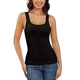 MISS MOLY Shape Unterhemd Damen Bauch Weg Shapewear Nahtloses Formende Tops Für Damen Figurformendes Trägertop Body Shaper Kompressions Tanktop Shirt Camisole(Schwarz, M)