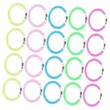FRCOLOR 20 Stück Teiliges Leuchtende Party Armbänder Fluoreszierende Knicklichter Blau Grün Gelb Kompakt und Bruchsicher Stilvolles Leuchtendes Partyzubehör für Dunkelheit und
