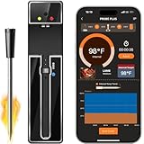 Bluetooth Meat Thermometer Kabellos Grill Fleischthermometer - 30 Meter Anwendungskontrolle hitzebeständig bis 275°C mit optimaler Sensorfunktion geeignet für Küche Outdoor Grillen