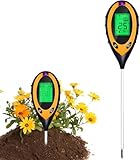 Bodentester, Boden-pH-Messer 4-in-1 Bodentest Messgerät für Feuchtigkeit/Temperatur/pH/Licht, Boden-Feuchtigkeitsmessgerät für Pflanzenerde, Garten, Bauernhof, Rasen