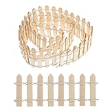 2 Stk 200 cm* 3 cm Mini Deko Gartenzaun, Ornament Miniatur Zaun, Wichteltür Aus Holz, Puppenhaus Mini Zaun für Dekorative Bonsai DIY Dekoration