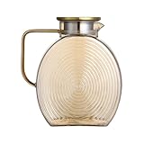-Teekessel | Glaskrug mit Deckel 2,5 l | Kühlschrankkessel mit Edelstahldeckel | Wasserbehälter für Kaffee, Säfte, Milch, heiße Getränke, Gartentheke, Restaurant, Küche, Zuhause
