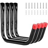 Groß Wandhaken 4er Set, bis 30 kg, 5.5 Zoll Stahl, Leiterhaken Wandhaken Garage Schwerlast Universalhaken für Garage, Werkstatt, Keller, Schwerlasthaken