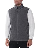 33,000ft Herren Fleece Weste Jacke Standkragen Ultraleicht Outdoor Ärmellose Fleecejacke Gilets Tops Fleeceweste Herren mit Taschen Reißverschluss (Hanfasche,XL)